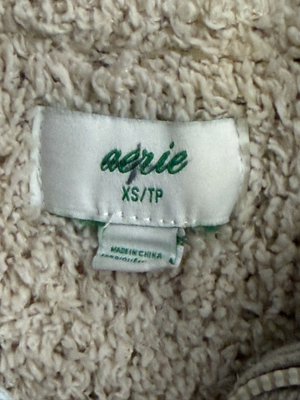 aerie Cream Sherpa Zip Pullover - Picture 5 of 10
